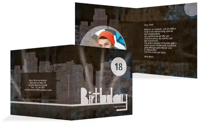 Einladung zum 18. Geburtstag City Lights Foto