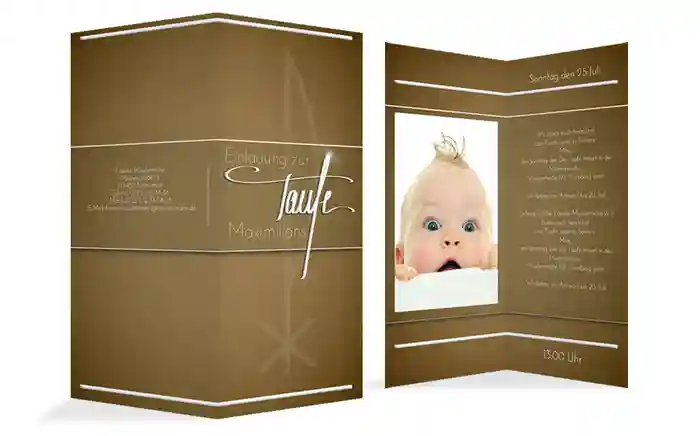 Einladungskarte zur Taufe Chi-Rho