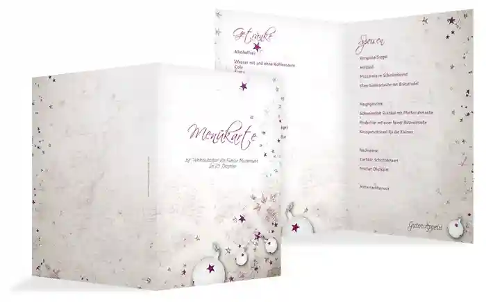 Weihnachten Menükarte Sternenstaub