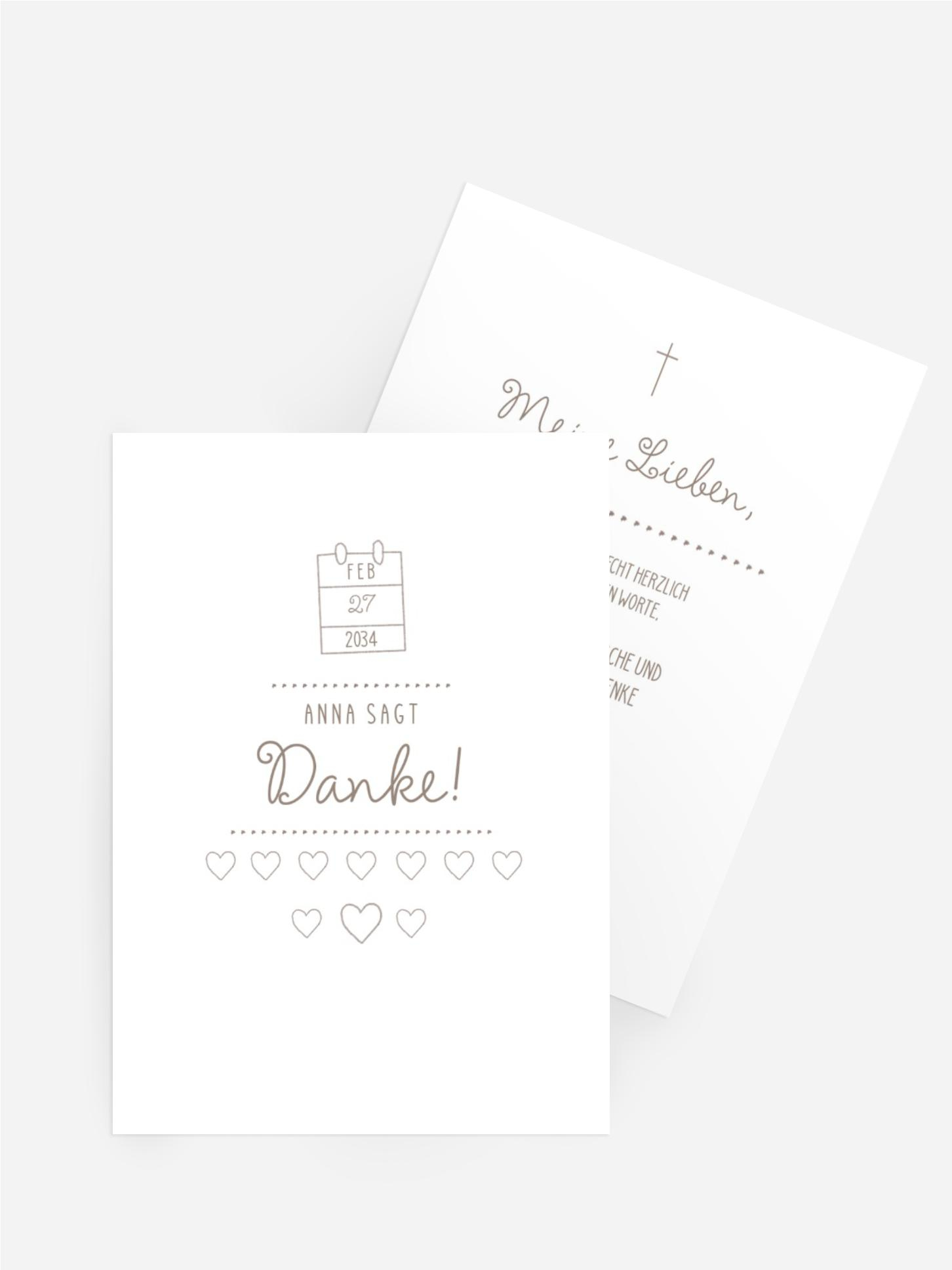 Dankeskarte Taufe Baby-Parameter