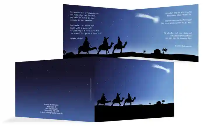 Weihnachtskarte Privat drei hl. Könige