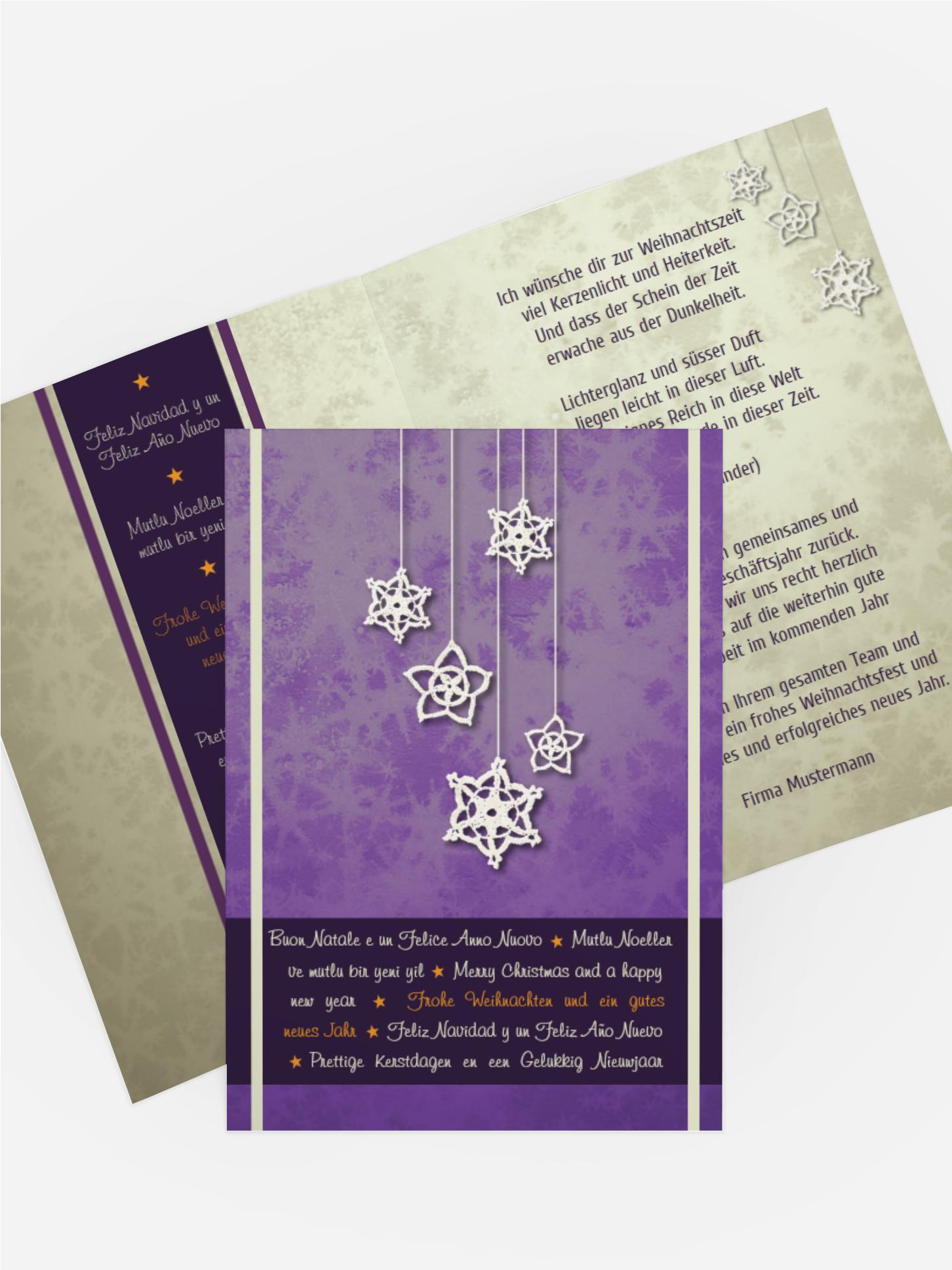 Weihnachtsgrußkarte Geschäftlich Snowflakes