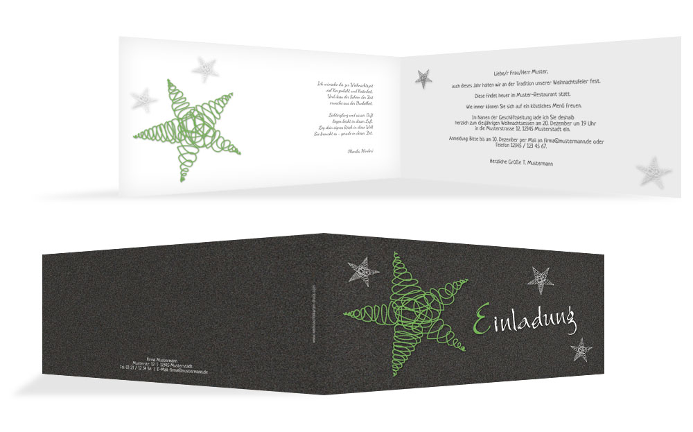 Weihnachten Einladung Geschäftlich Curly Star