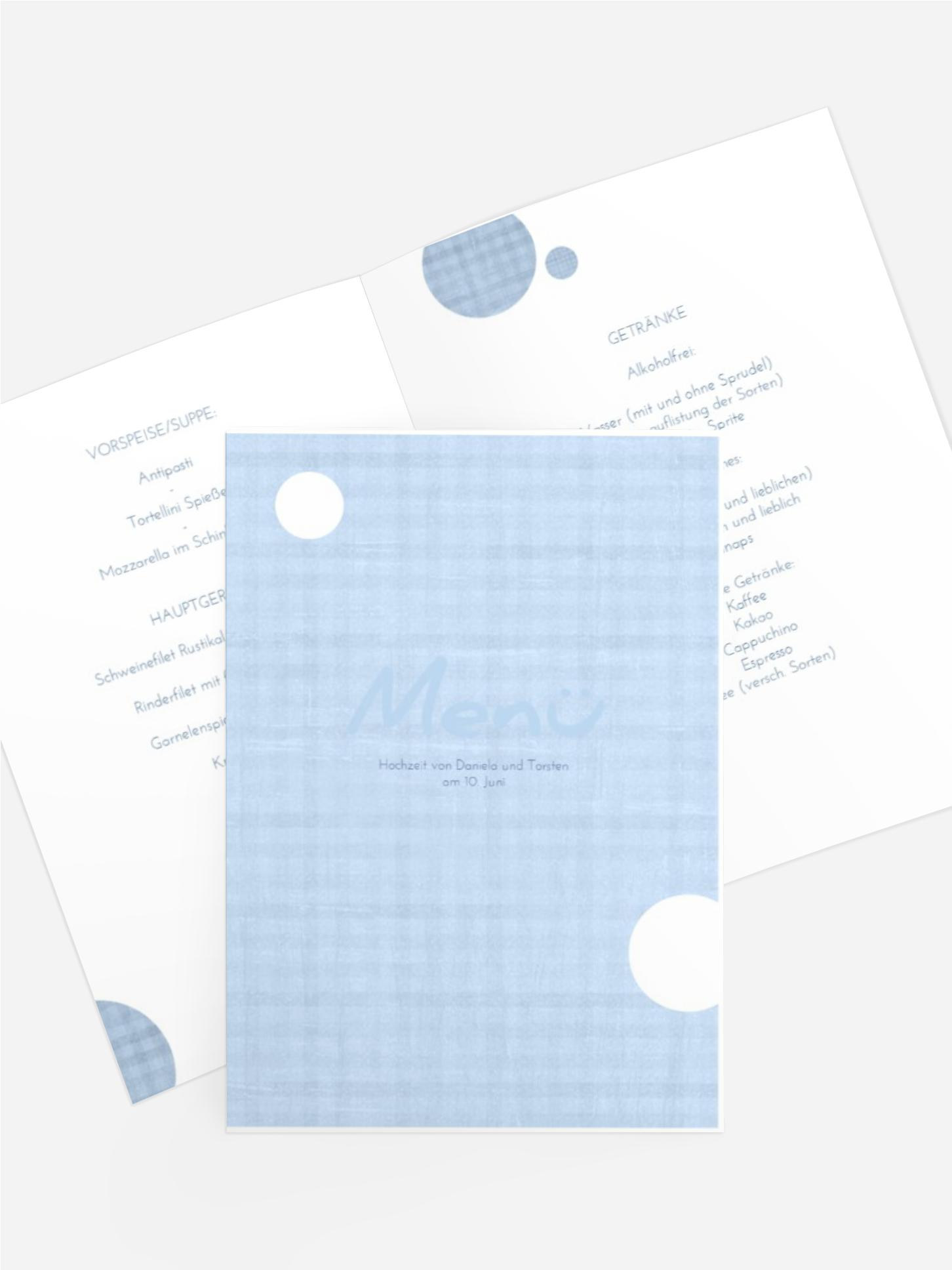 Menükarte wedding harmony