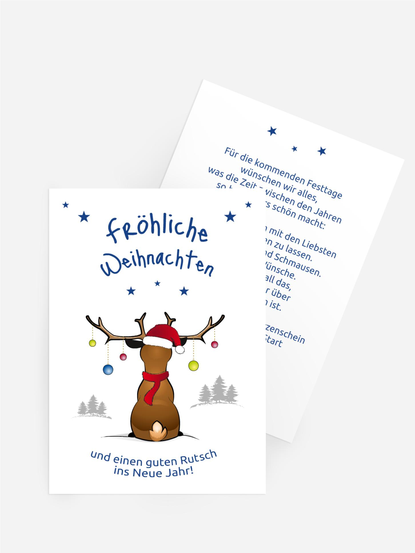 Weihnachtsgrußkarte Privat Rudolph