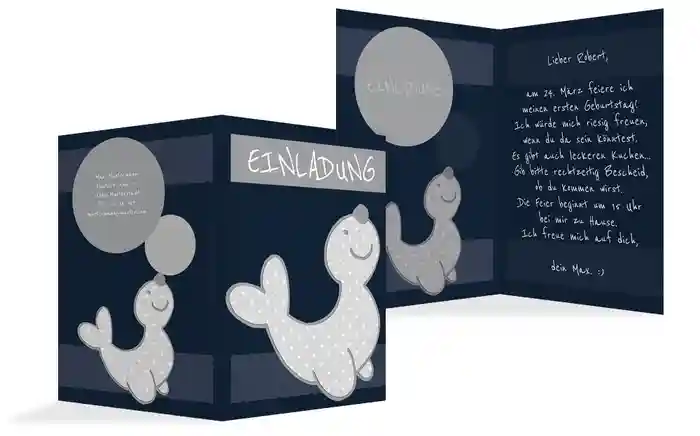 Geburtstagseinladung Robbe