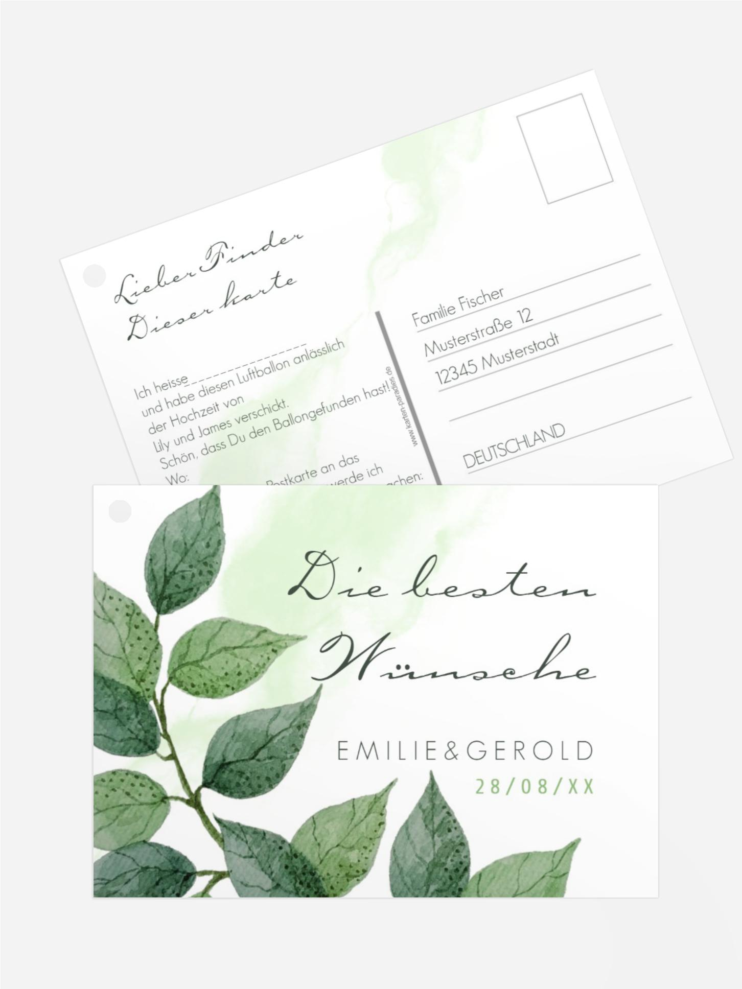 Ballonflugkarte Saftig Grün