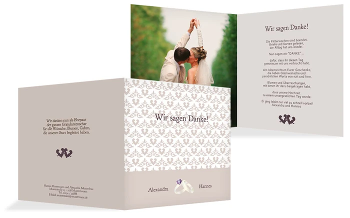 Dankeskarte Ornament mit Herz