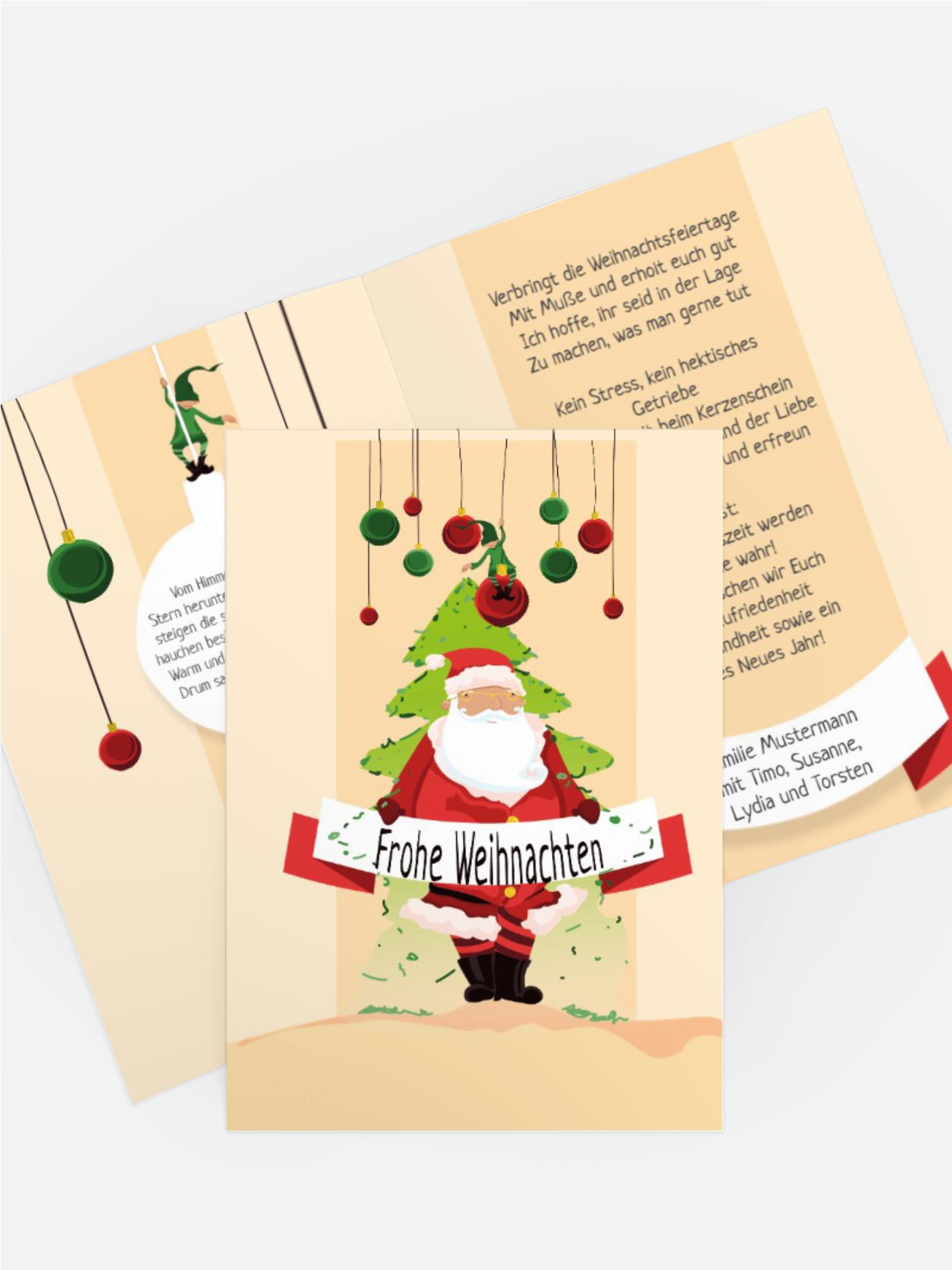 Weihnachtsgrußkarte Wichtel 