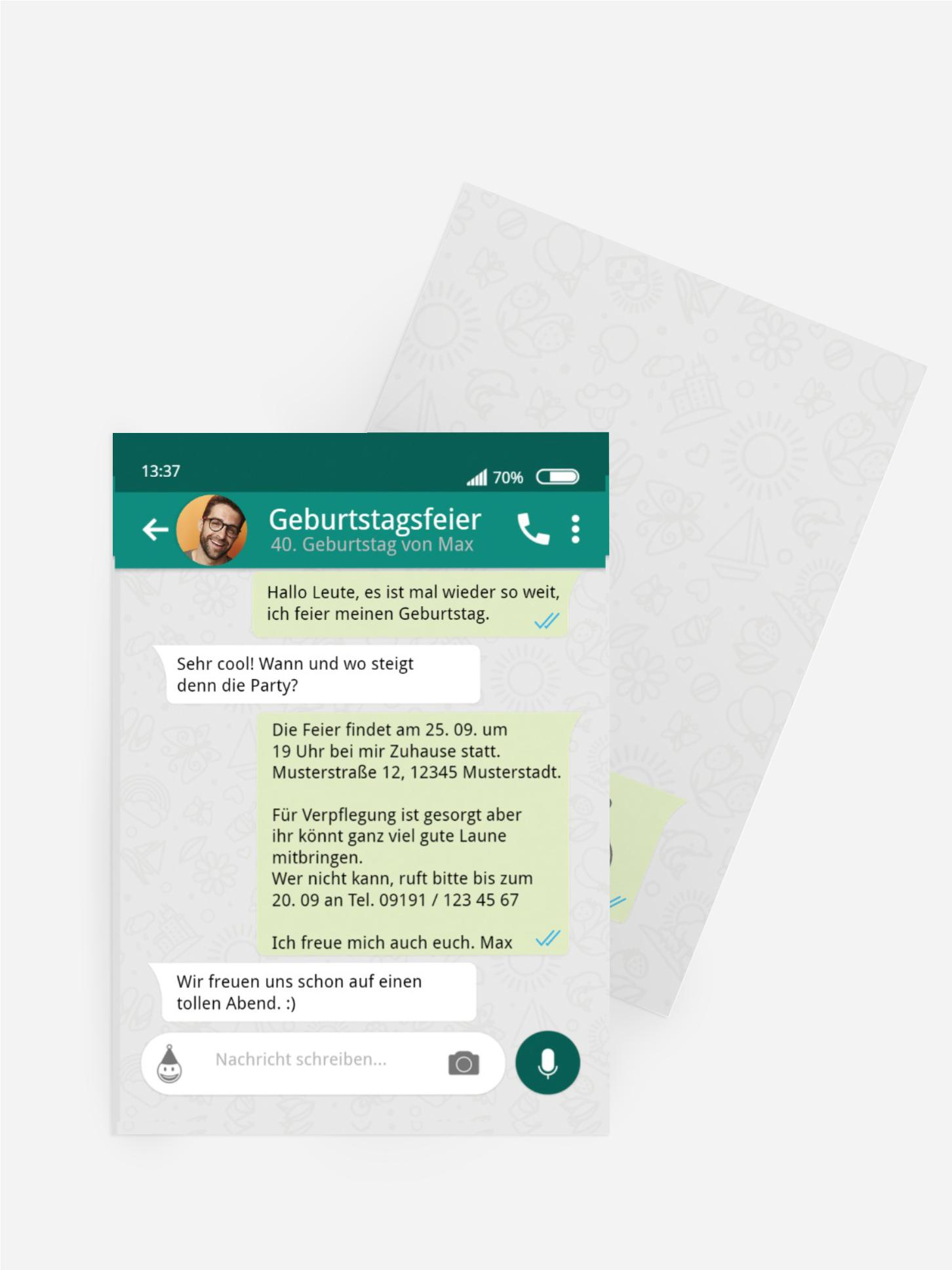 Geburtstagseinladung Chat 40