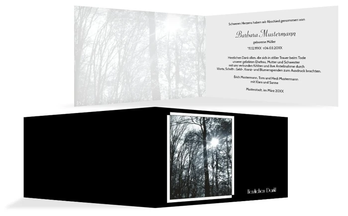 Dankeskarte Wald quer