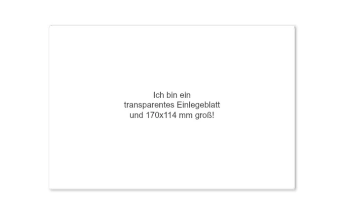 transparentes Einlegeblatt 170x114 mm