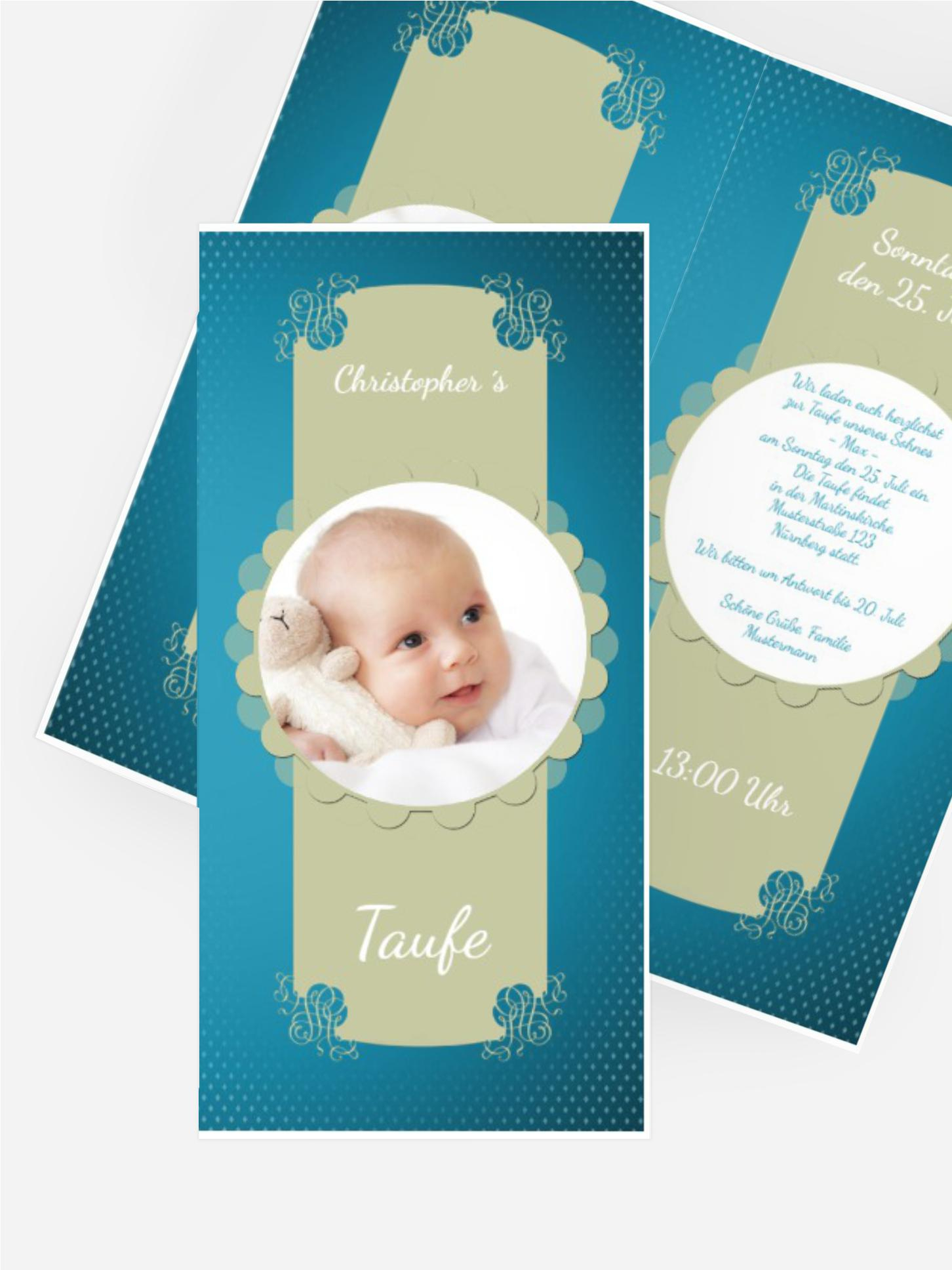 Einladungskarte Taufe Krause