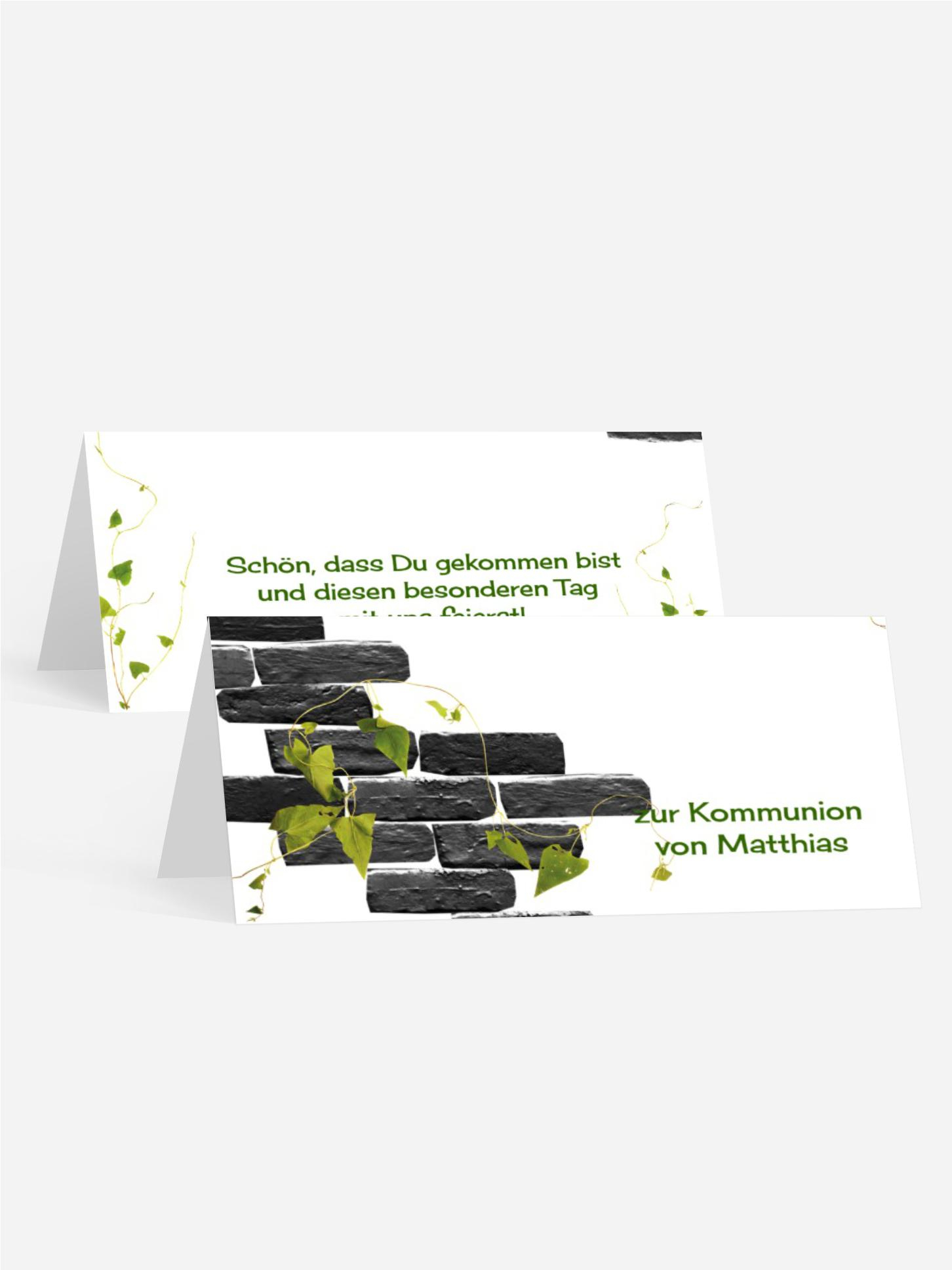 Tischkarte Kommunion Efeu