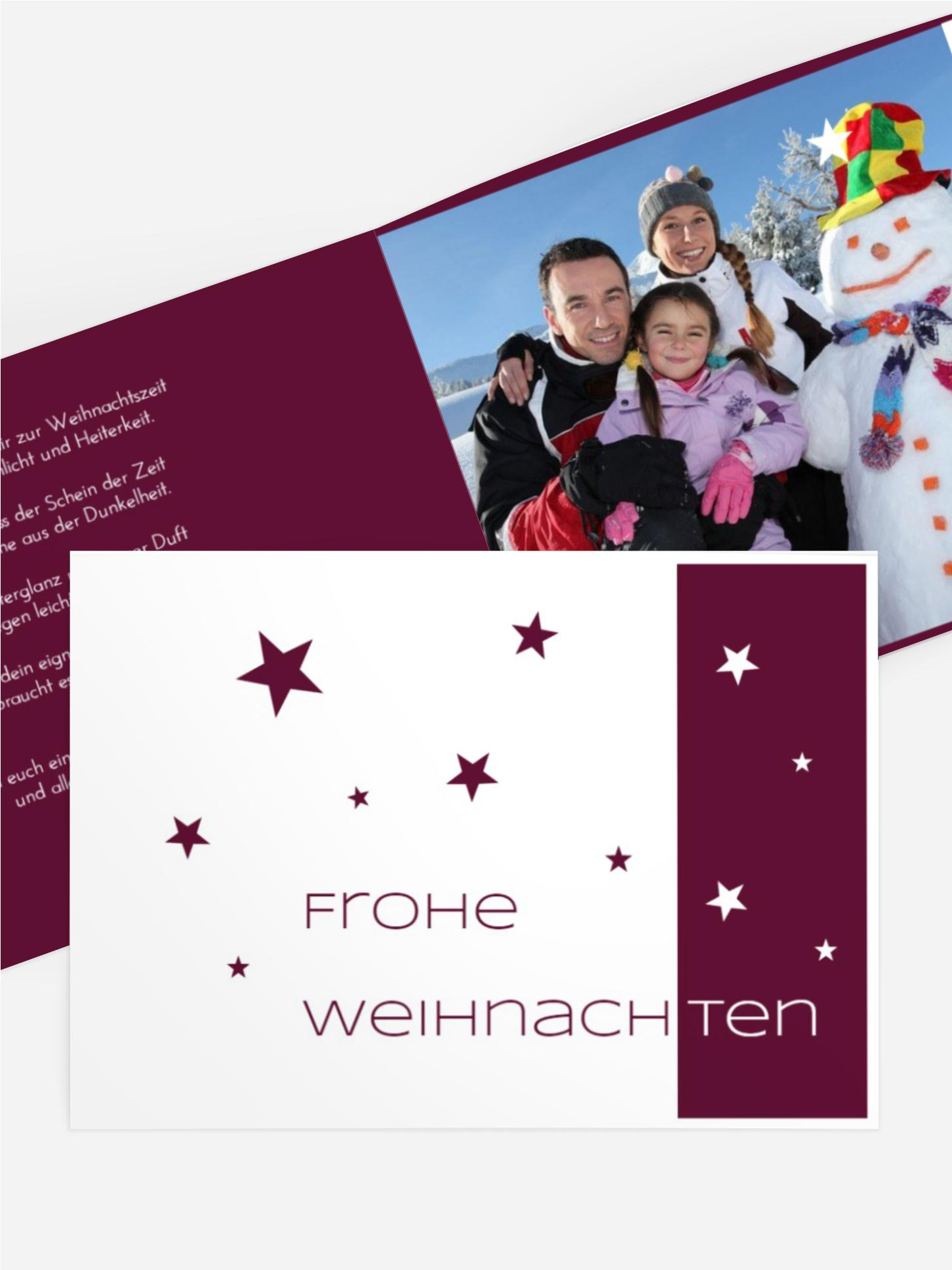 Weihnachtsgrußkarte Privat Classic Stars