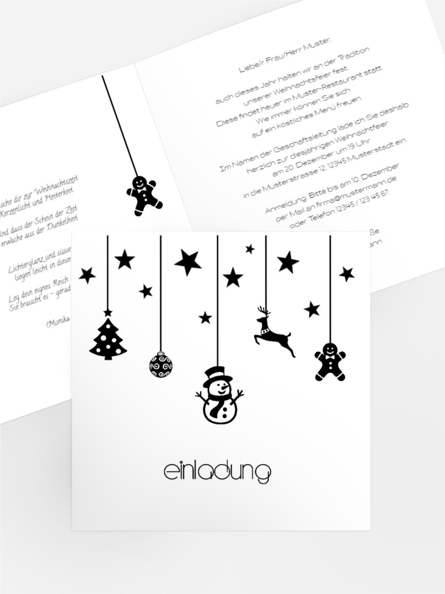 Einladung zu Weihnachten Geschäftlich Schmuckelemente