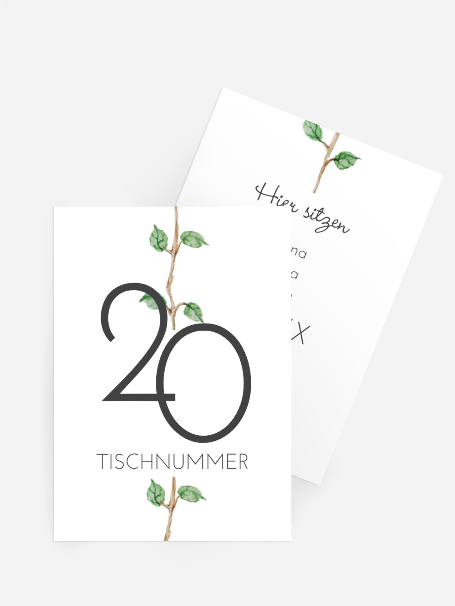 Tischnummer Hochzeit Blumenranke