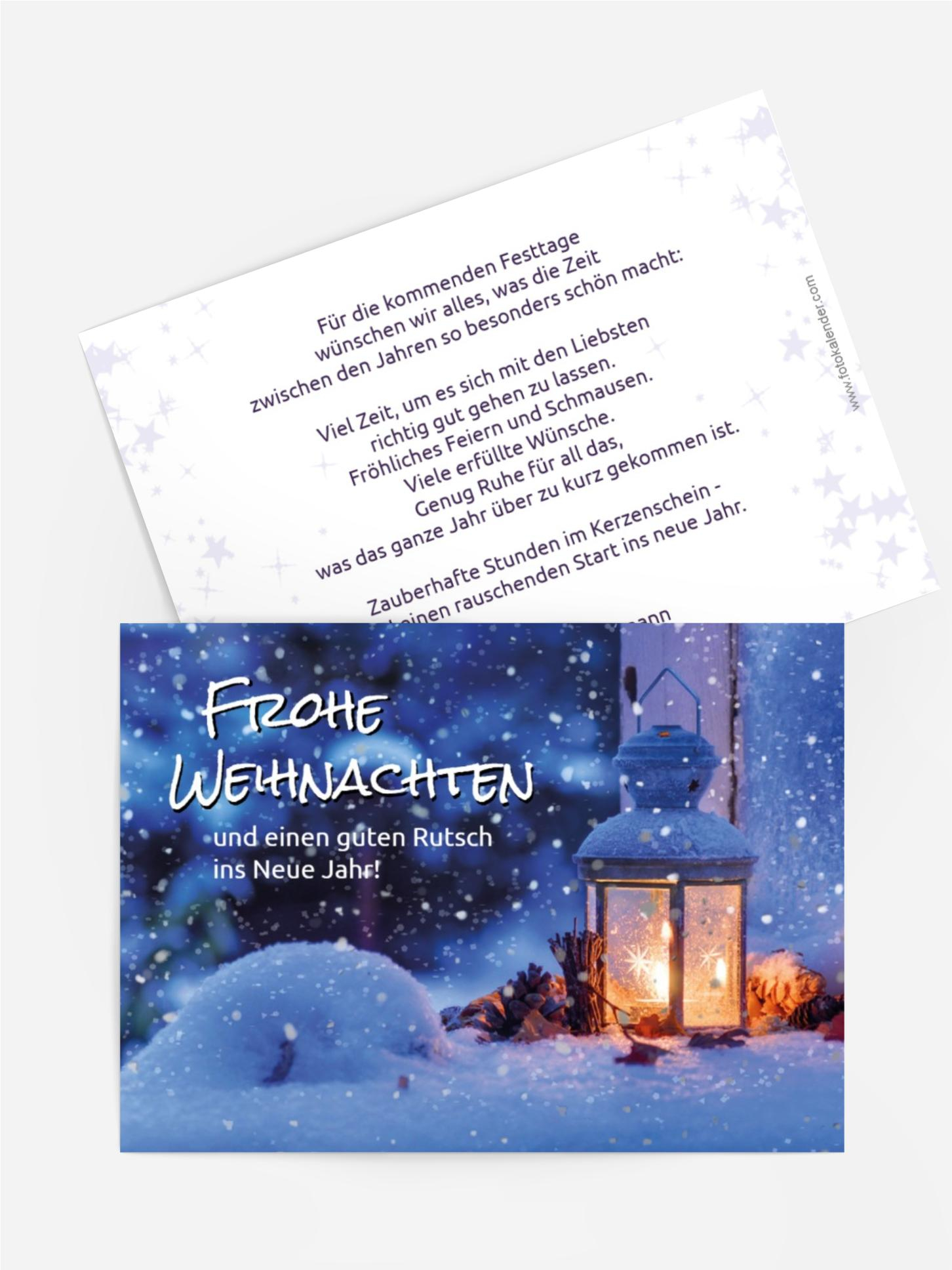 Weihnachtsgrußkarte Laterne