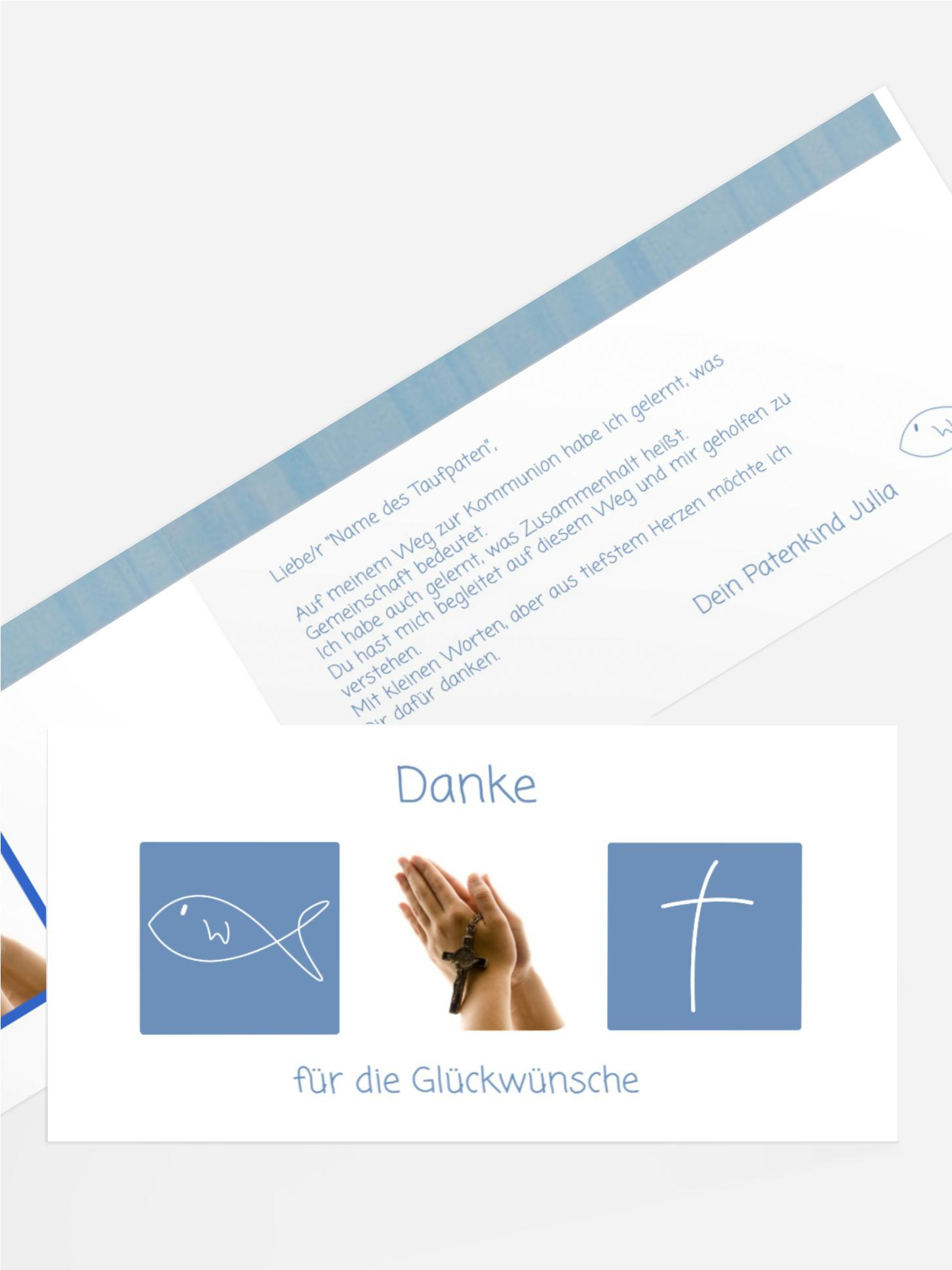 Dankeskarte Kommunion_White