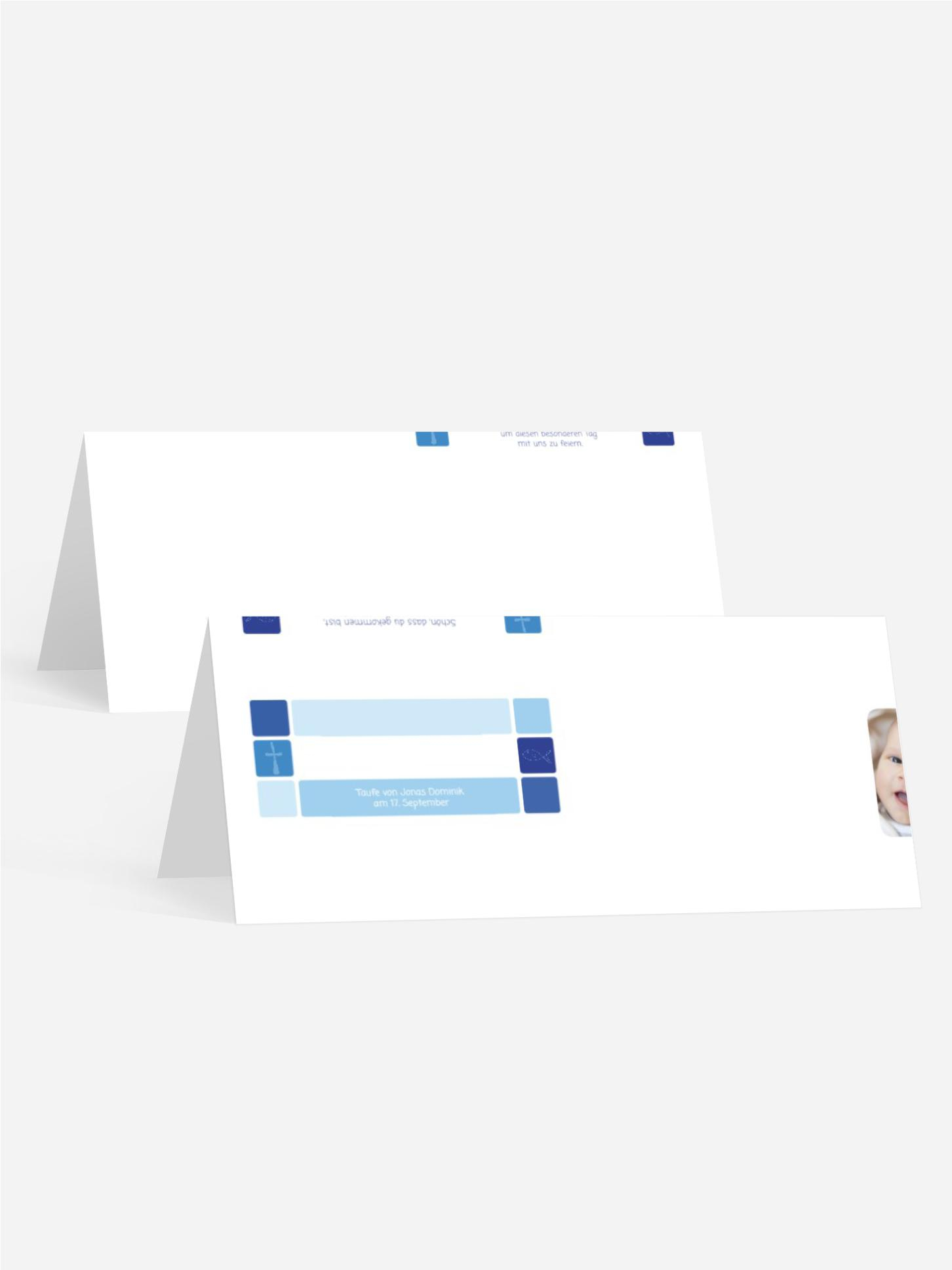 Tischkarte Taufe Kästchen