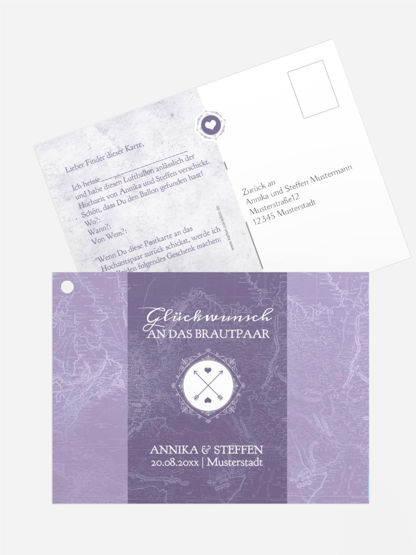 Ballonflugkarte Hochzeitspass