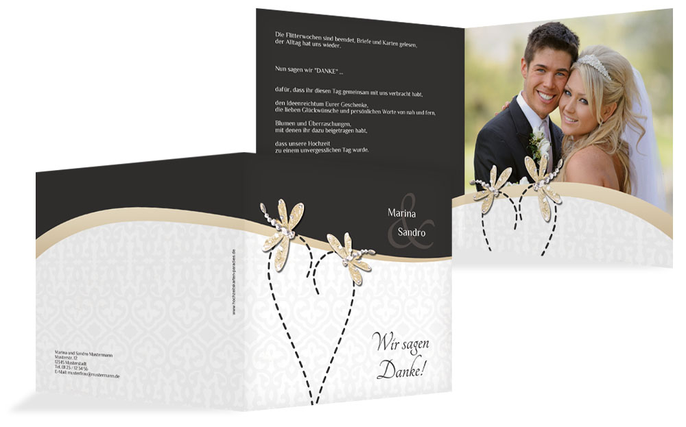 Dankeskarte Hochzeit Unzertrennlich Dankeskarte Hochzeit Unzertrennlich