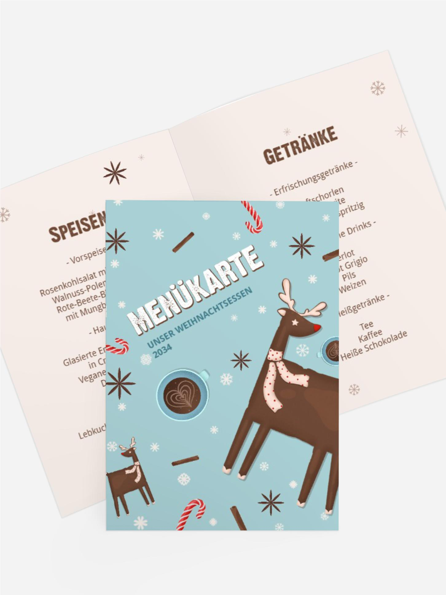 Menükarte Weihnachten Weihnachtliches Gebäck