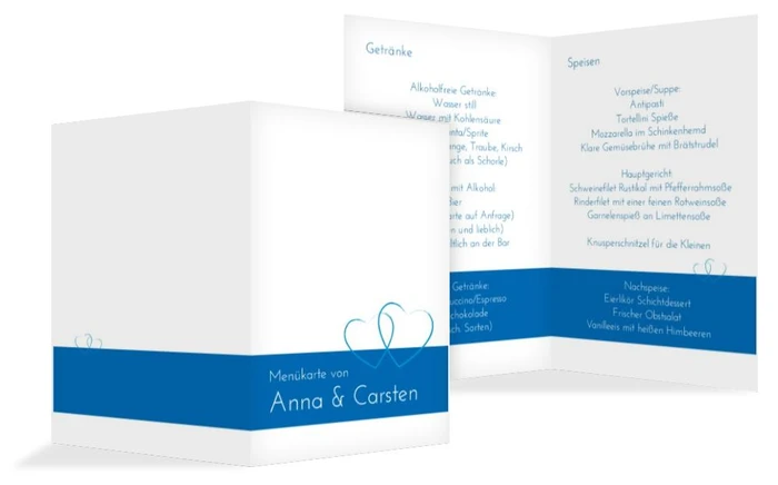 Menuekarte Herzensband