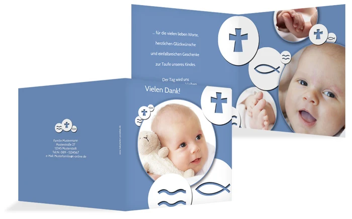 Dankeskarte Taufe Taufsymbole Dankeskarte Taufe Taufsymbole