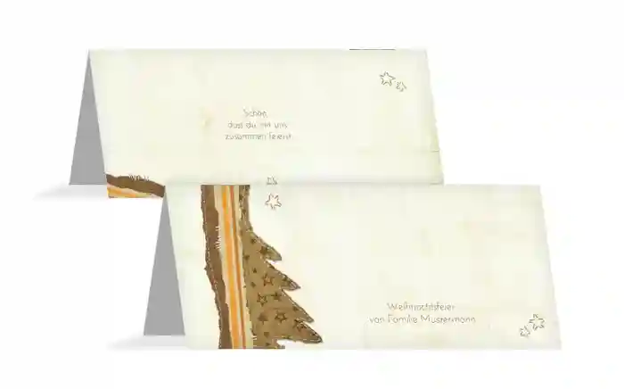 Weihnachts Tischkarte Stoffbaum