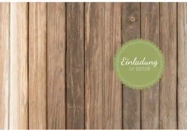 Hochzeitseinladung Vintage Holz 2