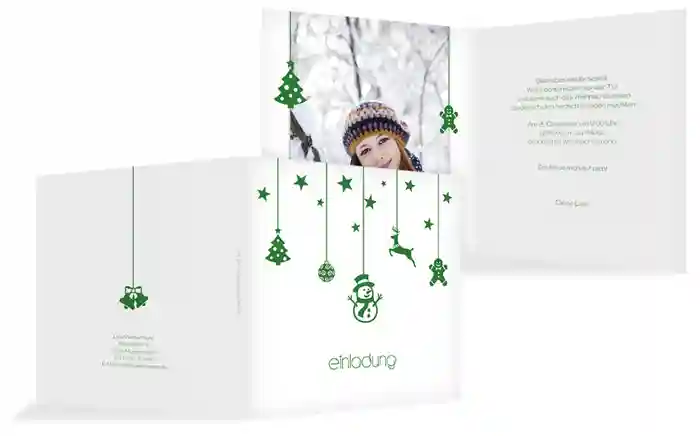 Einladung zu Weihnachten Privat Schmuckelemente
