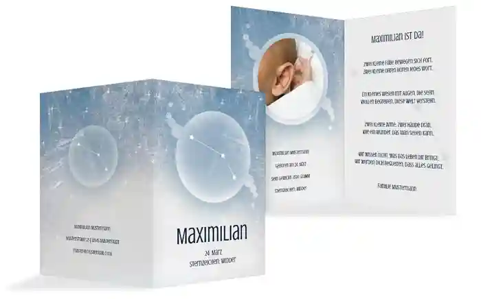 Geburtskarte Sternzeichen Widder