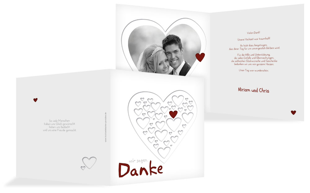 Dankeskarte Herzform