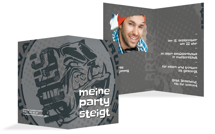 Einladungskarte zum Geburtstag Dog Foto