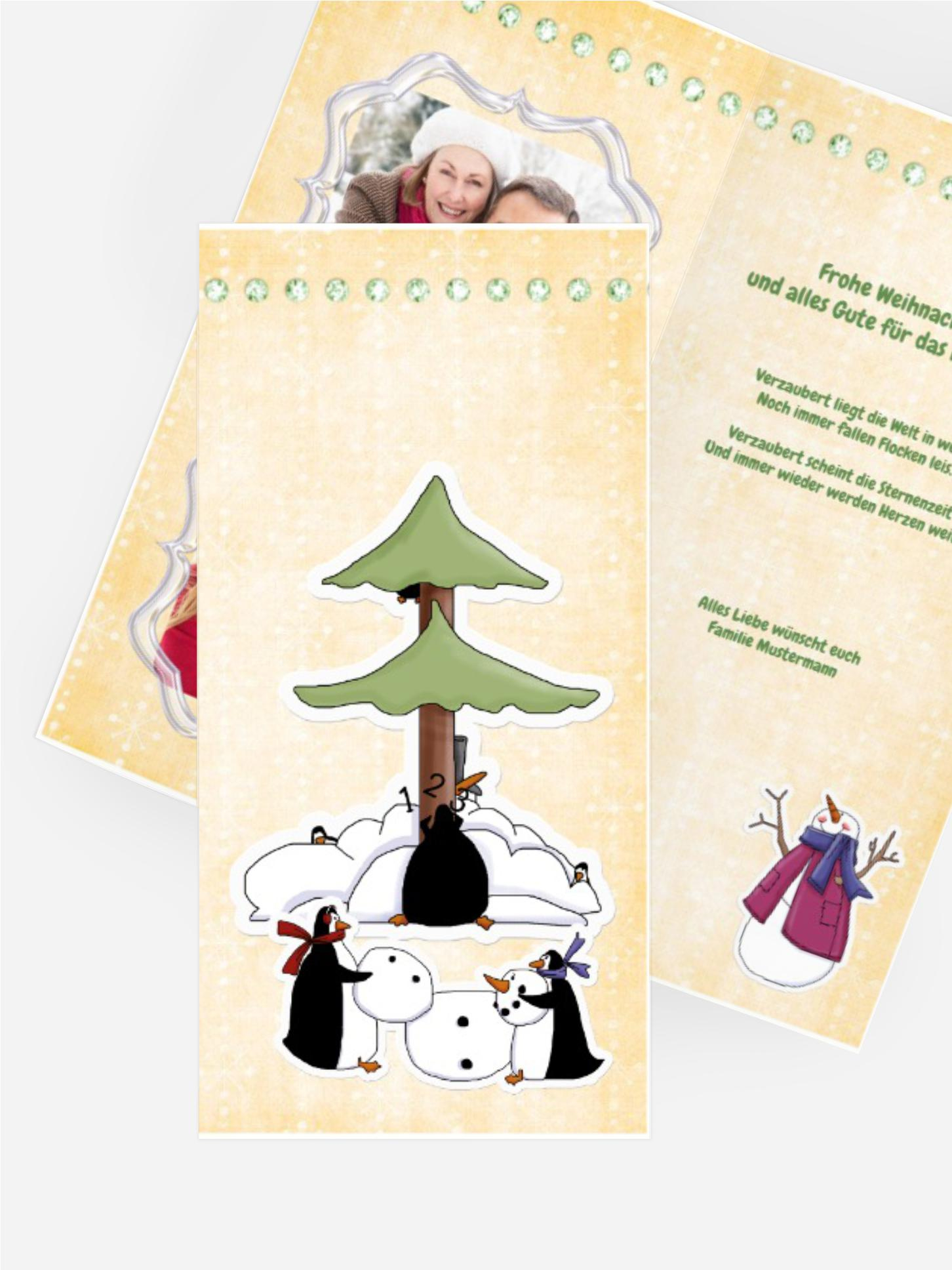 Weihnachtsgrußkarte Privat Comic