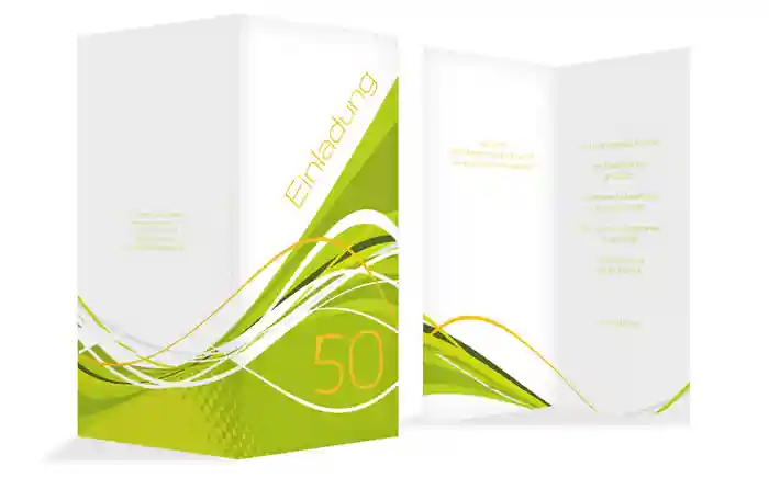 Einladungskarte Geburtstag Welle 50