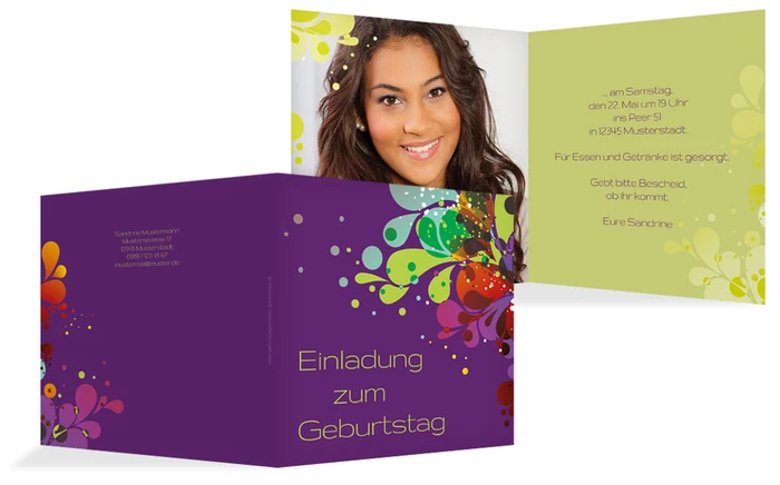 Geburtstag Einladung Farbenspiel Foto