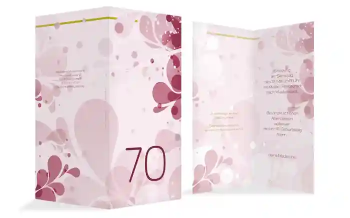 Geburtstagskarte Einladung Floral 70