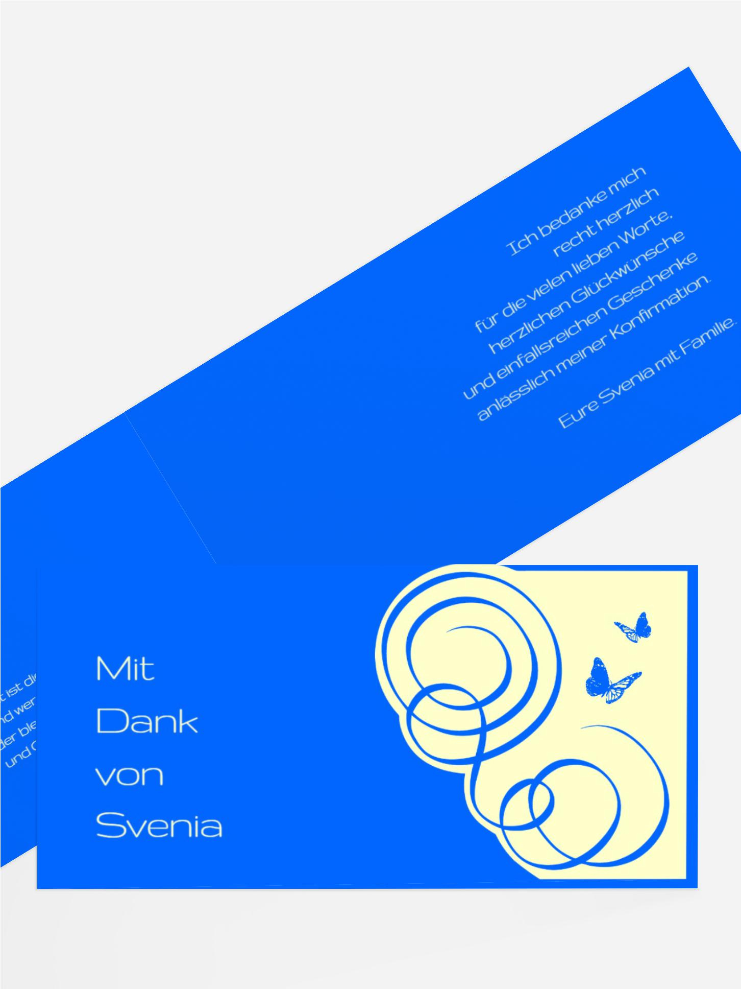 Dankeskarte Konfirmation Butterfly