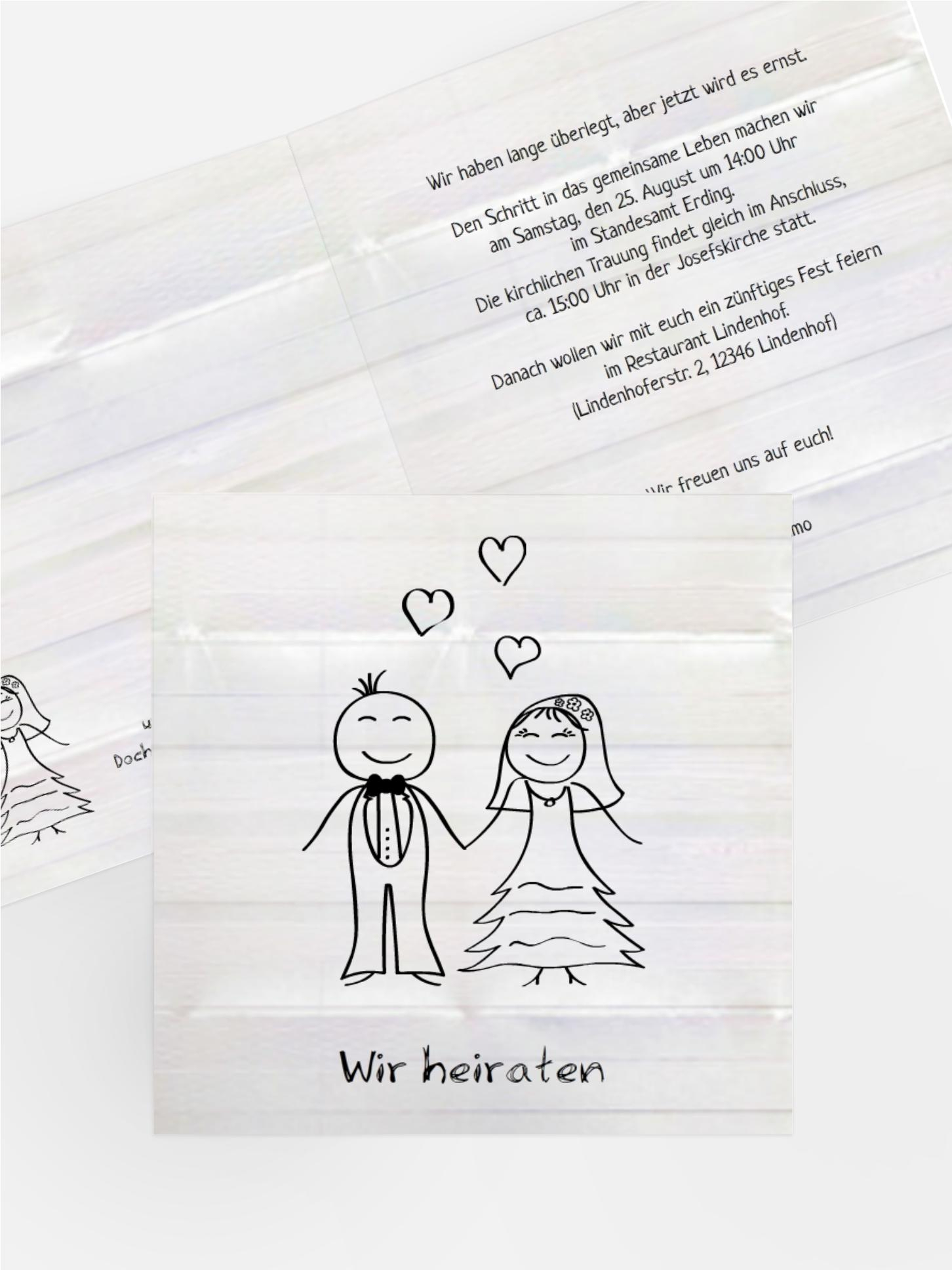 Einladungskarte zur Hochzeit Sweet Love