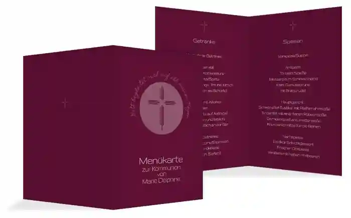 Menükarte Kommunion Gottes Wege
