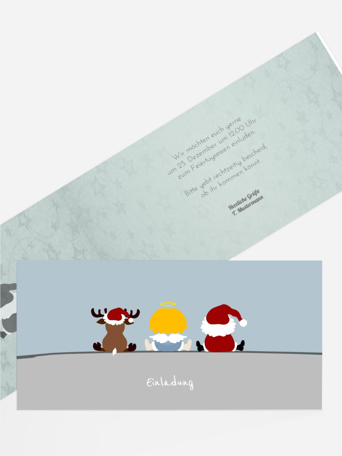 Einladungskarte geschäftlich Trio