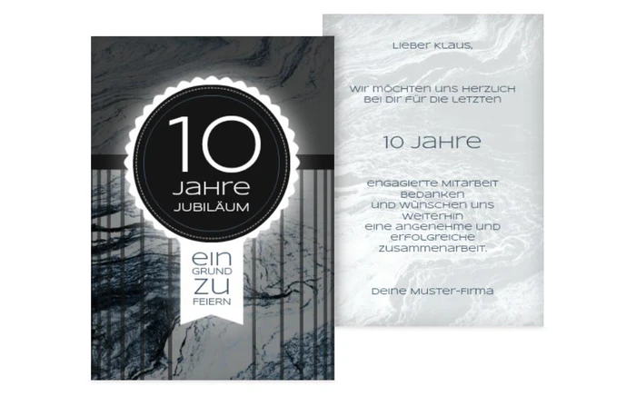 Glückwunschkarte Jubiläum Marmor