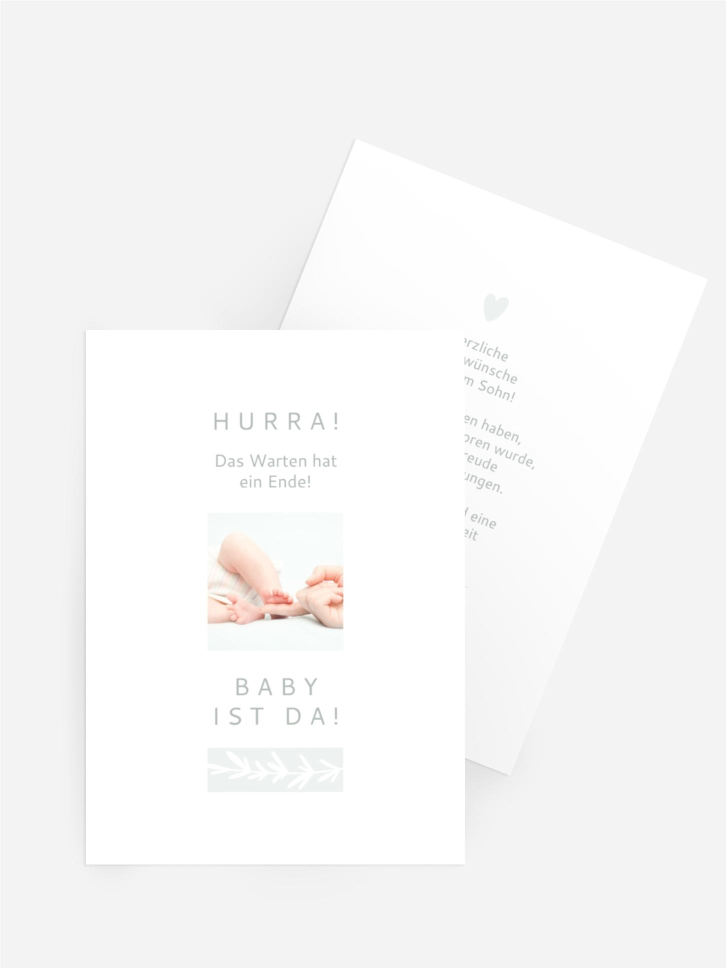 Glückwunschkarte zur Geburt Rankenteil