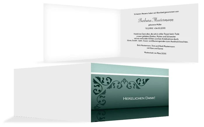 Dankeskarte Briefpapier quer