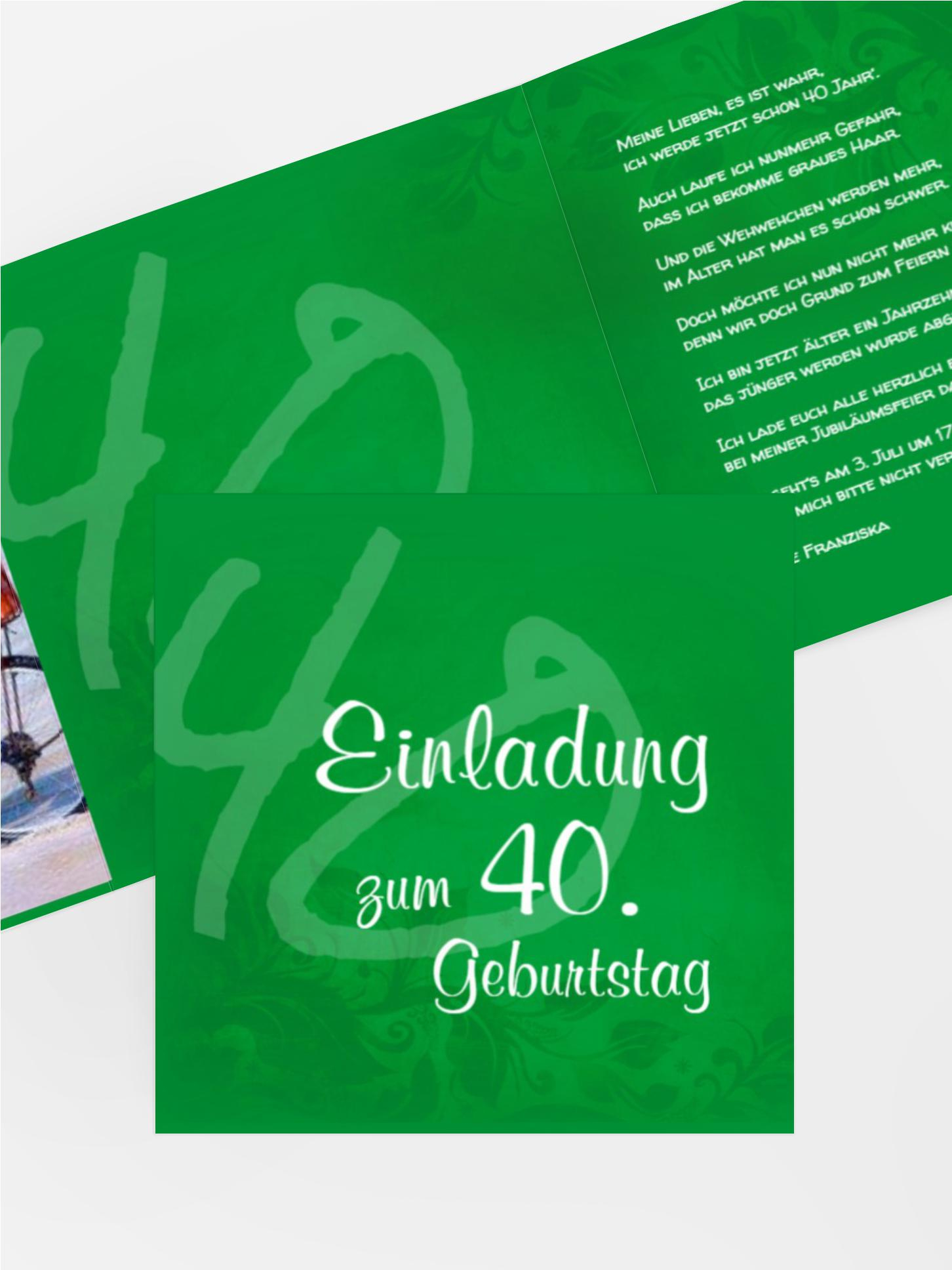 Geburtstagseinladung floral verspielt 40 Foto