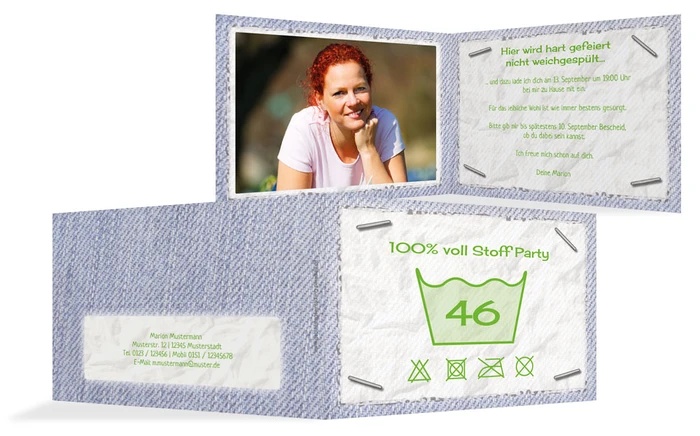 Einladungskarte zum Geburtstag Waschzettel Foto Einladungskarte zum Geburtstag Waschzettel Foto