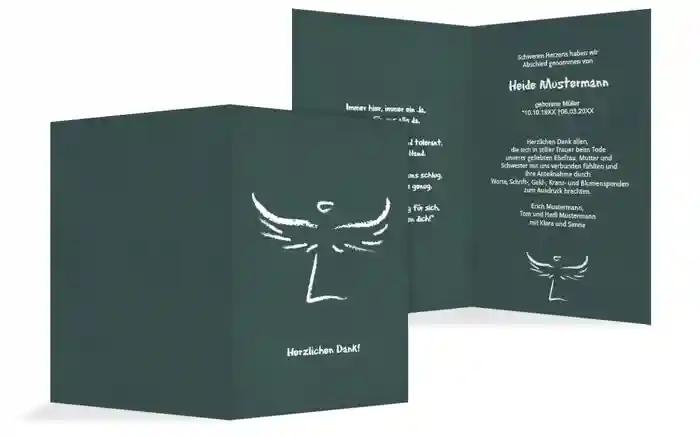 Dankeskarte heavenly wings hoch