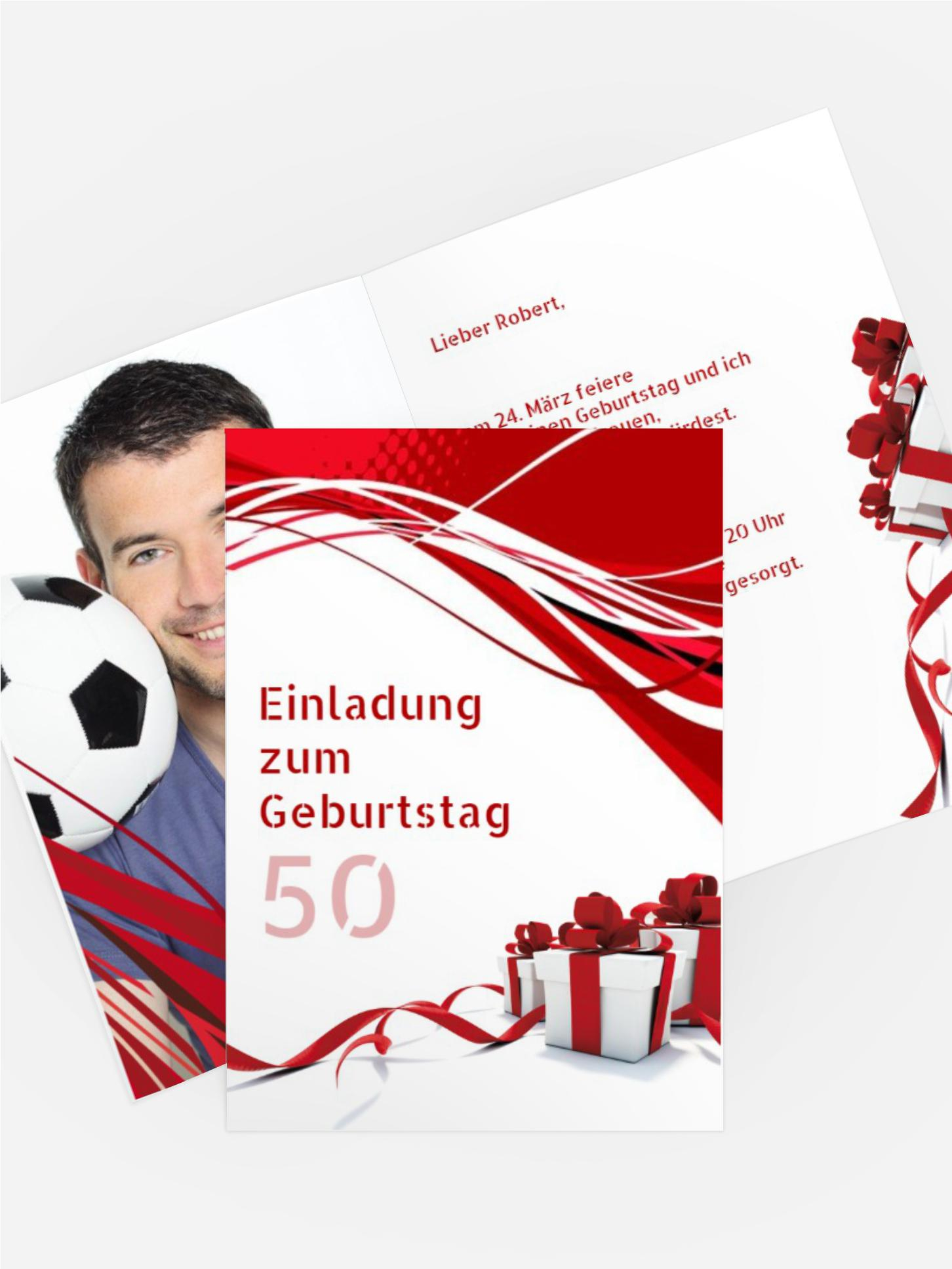 Geburtstagseinladung Schleifenband Foto 50